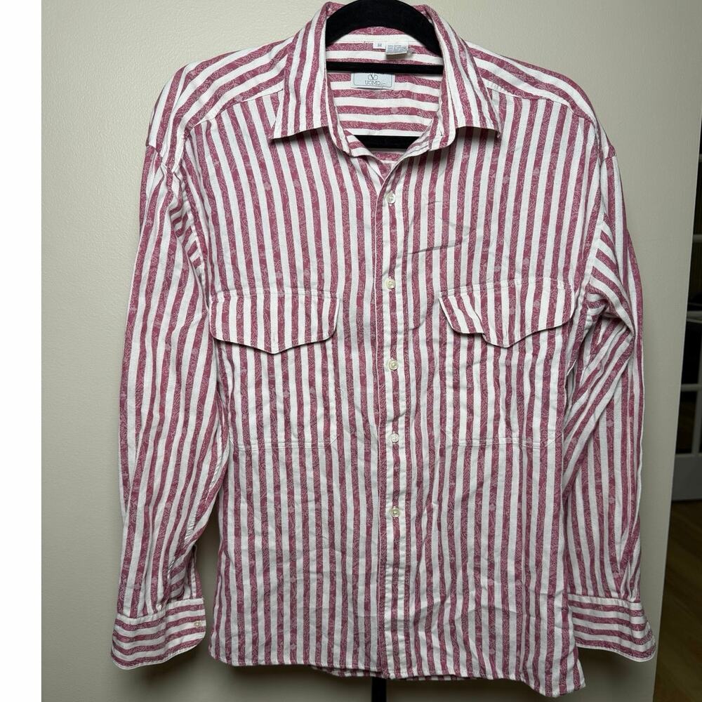 Valentino Uomo Long Sleeve Button Up 100% Cotton Size Medium